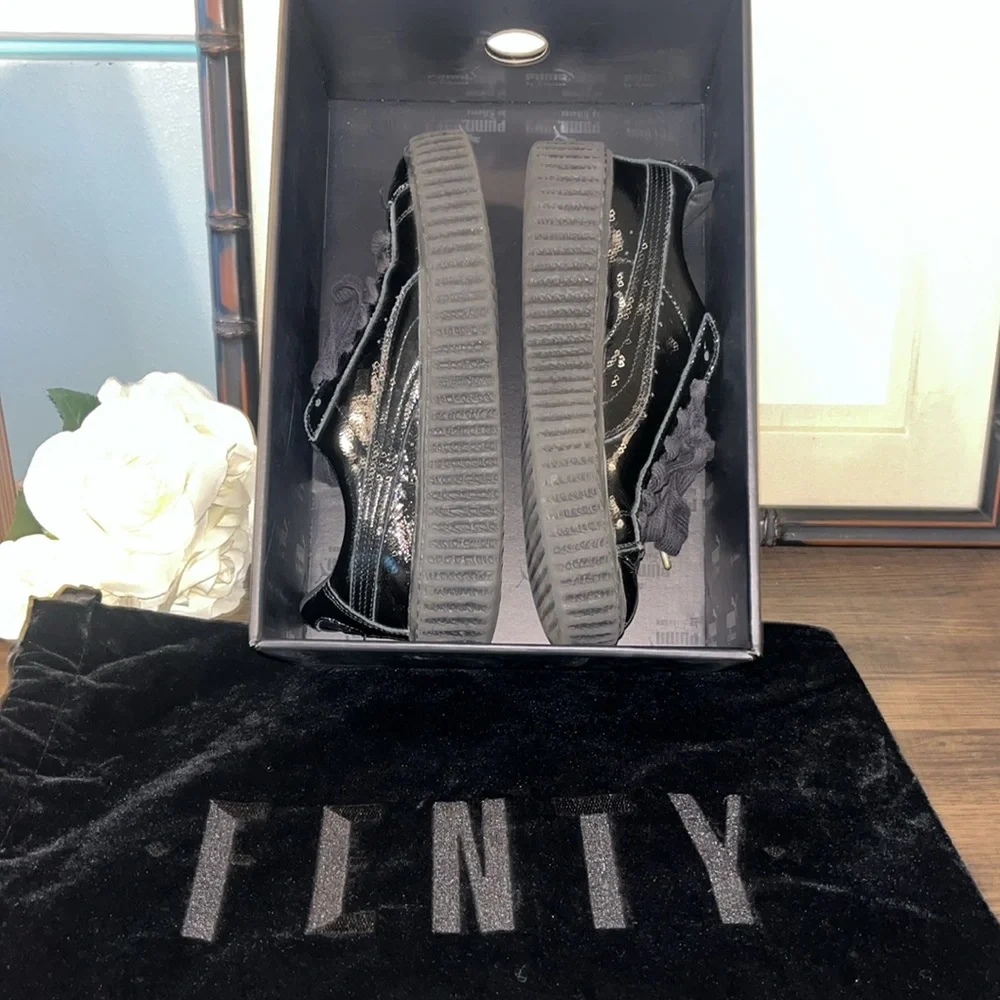 Puma x Fenty by Rihanna 'Creeper' Wrinkled Patent Leather Sneakers - sz 5.5 EUC